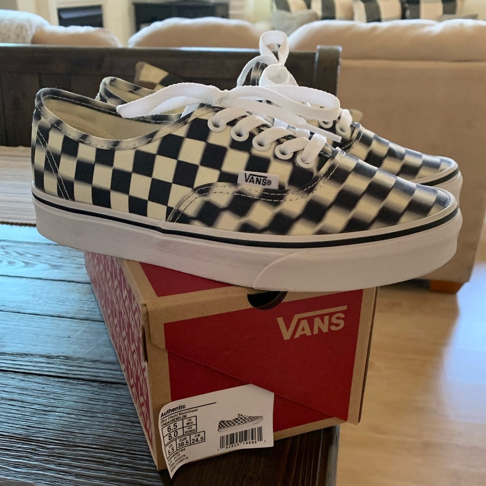 Vans Authentic Blur Check Black/White